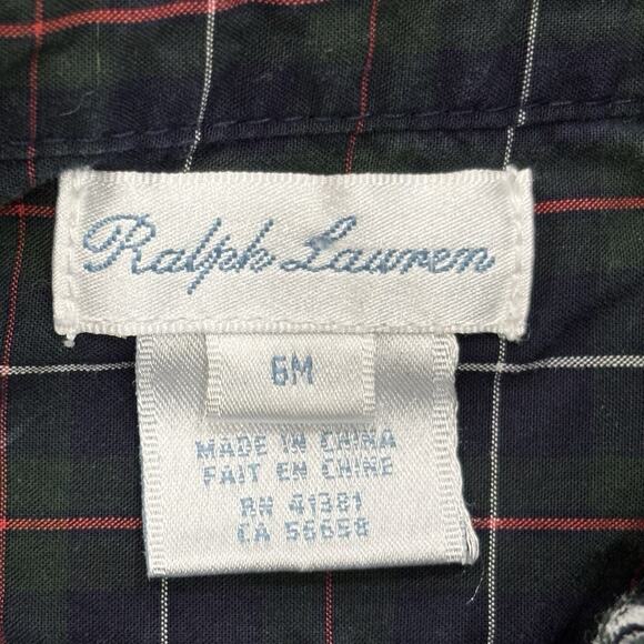 Set of Ralph Lauren Baby Boy Size 6M Plaid Button Shirt + 9M Seersucker Shorts - Picture 3 of 9